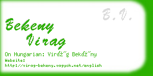 bekeny virag business card